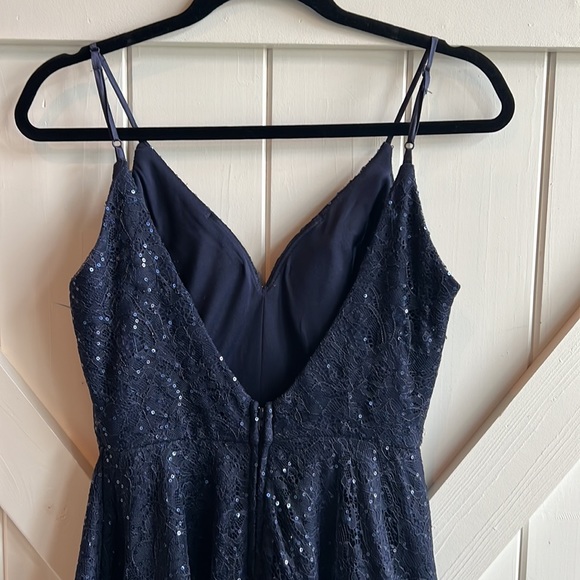 SALE Size 7 Junior Be Smart Navy High Low Cocktail Dress - Picture 5 of 10